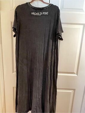 Magnolia Pearl Washed Charcoal Maxi Dress with Crew Neck